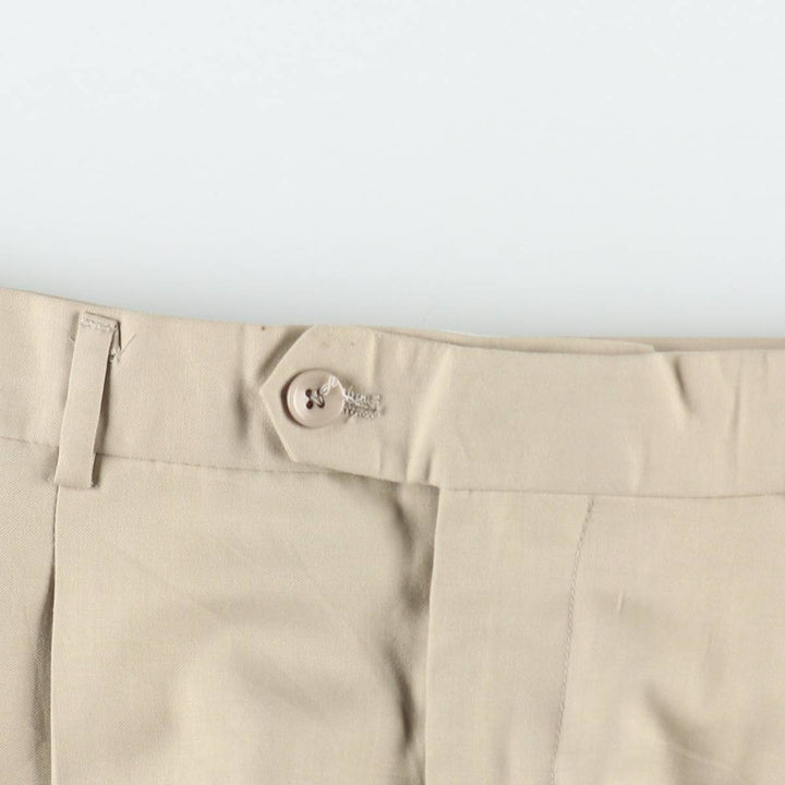 INSERCH Two-Pleat Slacks Pants, Men's Size W33 (approx.) polyester Beige type Vintage Second Hand