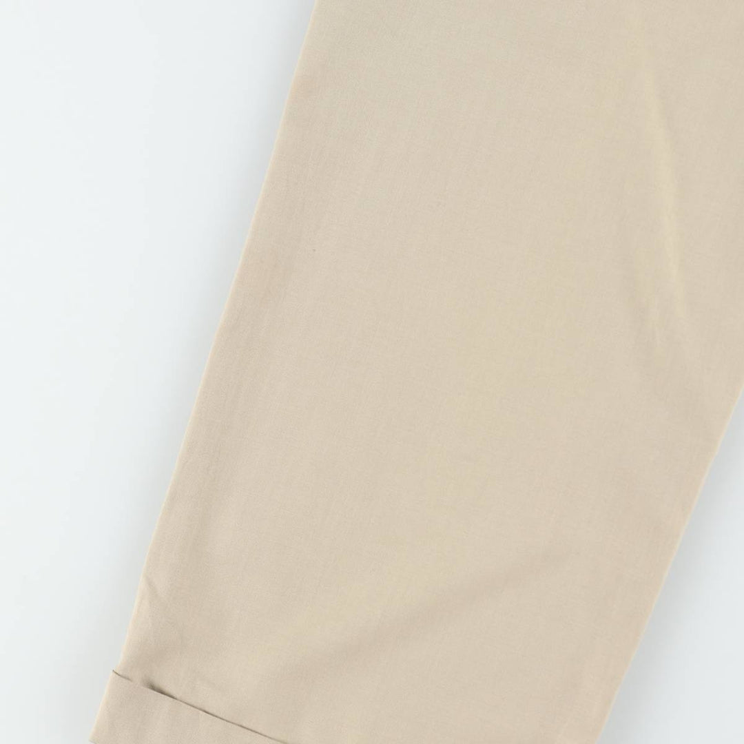 INSERCH Two-Pleat Slacks Pants, Men's Size W33 (approx.) polyester Beige type Vintage Second Hand