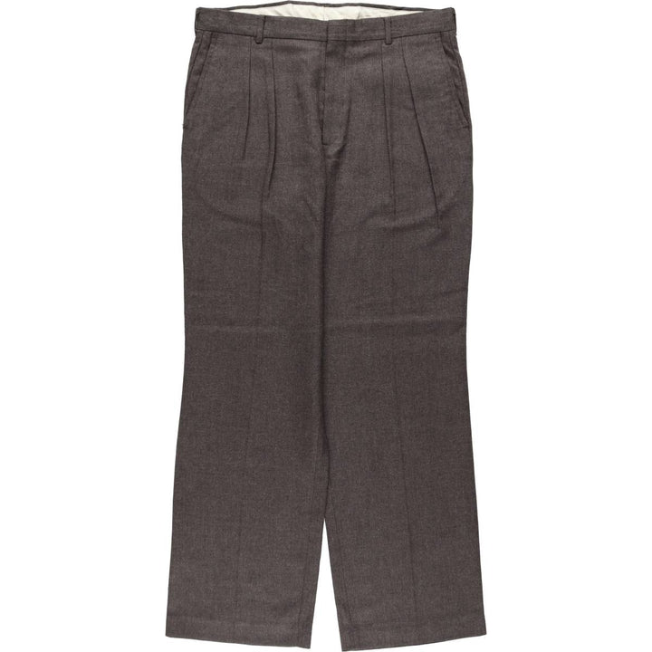 Vintage 80s-90'S two-pleat slacks, made in USA, men's size W34 (approx.). unclear brown type Vintage Second Hand