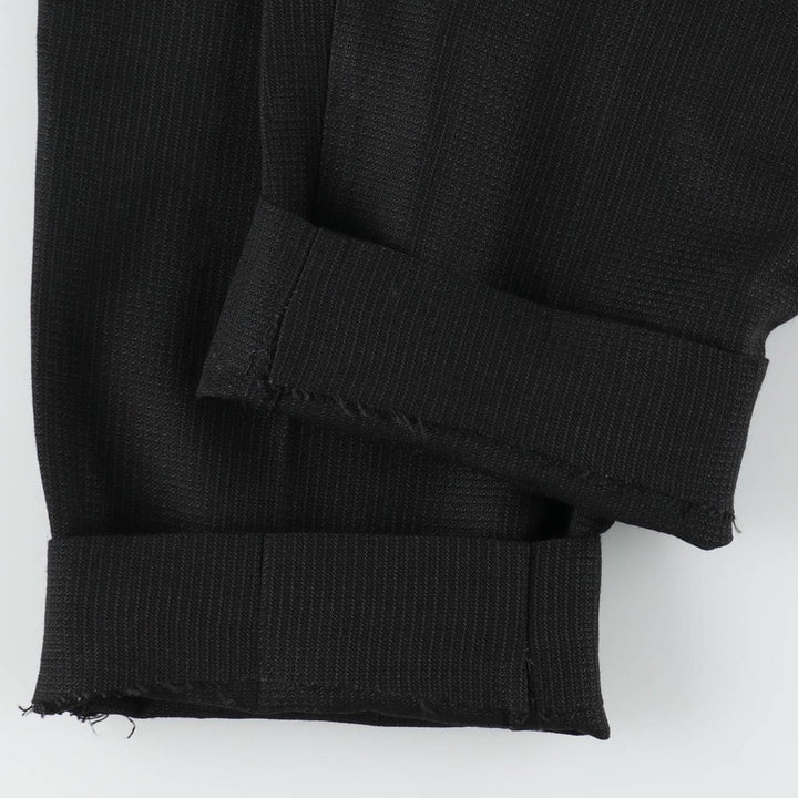 Four-pleat slacks, made in USA, men's size W32 (approx.), vintage. polyester black type Vintage Second Hand