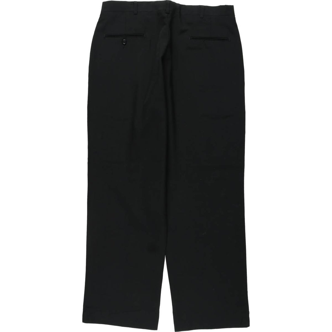 90'S Town Craft Custom Fit Suits, Two-Pleat Slacks, Men's Size W34 (approx.), Vintage polyester black type Vintage Second Hand