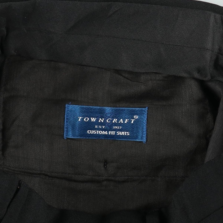 90'S Town Craft Custom Fit Suits, Two-Pleat Slacks, Men's Size W34 (approx.), Vintage polyester black type Vintage Second Hand