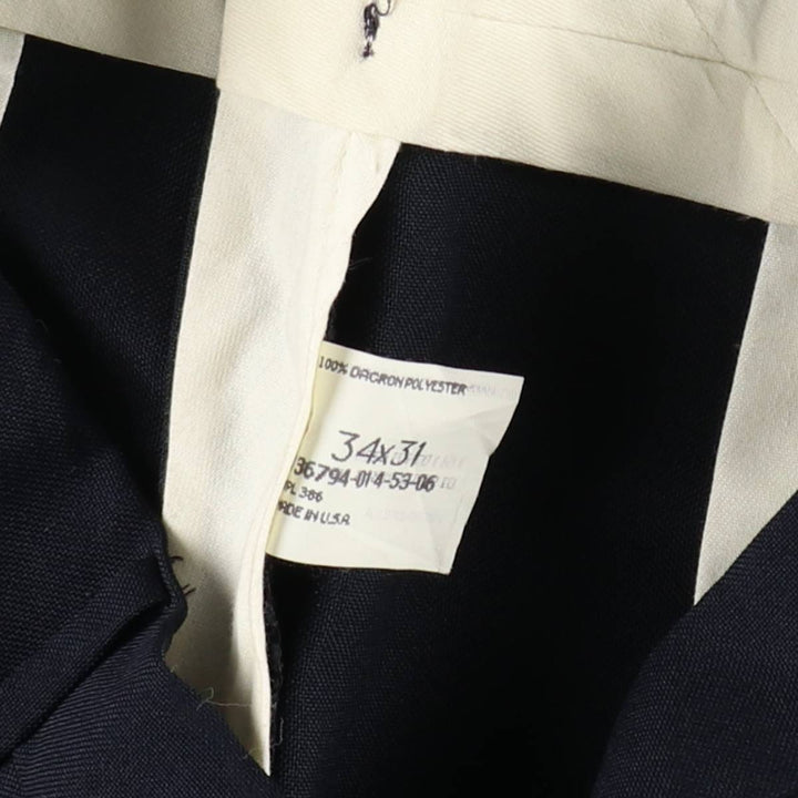 REED ST. JAMES Slacks Pants, Made in USA, Men's W34 (approx.) polyester black type Vintage Second Hand