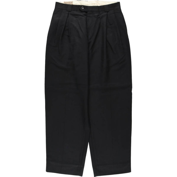 FRANCO TASSI Two-Pleat Slacks, Made in Canada, Men's Size W31 (approx.), Vintage polyester black type Vintage Second Hand