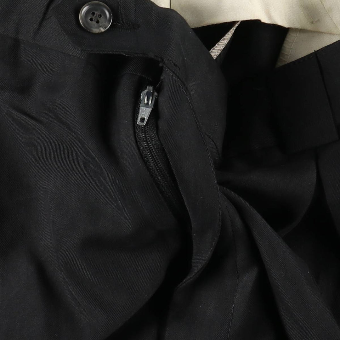 FRANCO TASSI Two-Pleat Slacks, Made in Canada, Men's Size W31 (approx.), Vintage polyester black type Vintage Second Hand