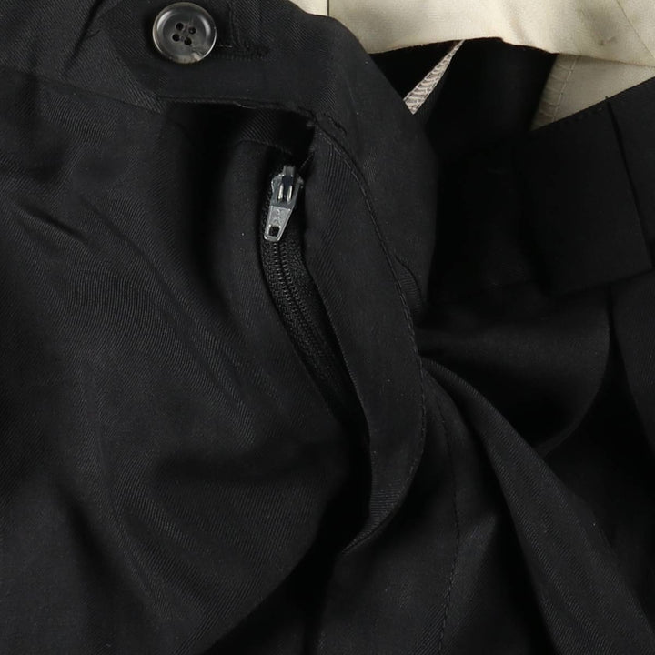 FRANCO TASSI Two-Pleat Slacks, Made in Canada, Men's Size W31 (approx.), Vintage polyester black type Vintage Second Hand