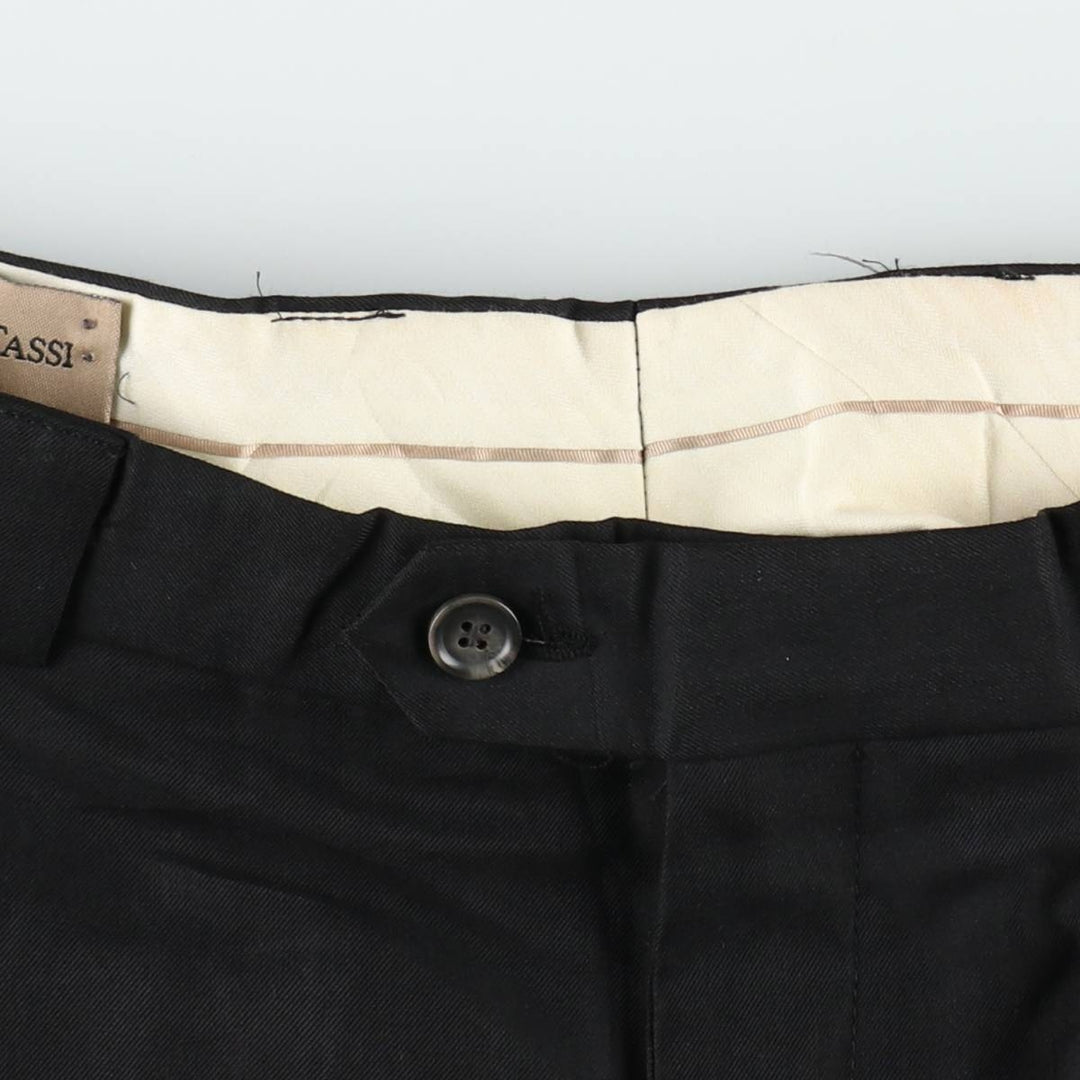 FRANCO TASSI Two-Pleat Slacks, Made in Canada, Men's Size W31 (approx.), Vintage polyester black type Vintage Second Hand