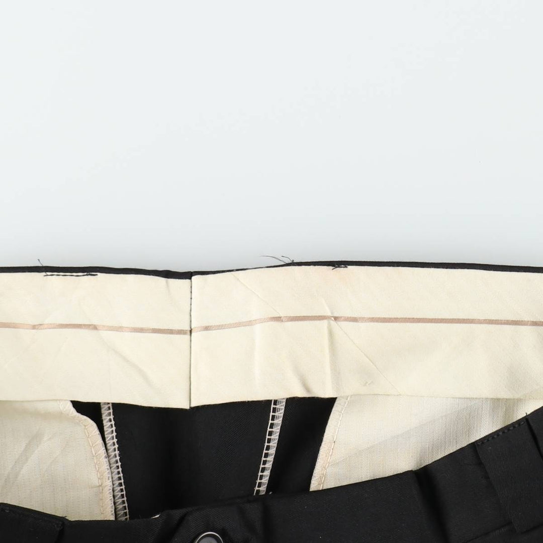 FRANCO TASSI Two-Pleat Slacks, Made in Canada, Men's Size W31 (approx.), Vintage polyester black type Vintage Second Hand