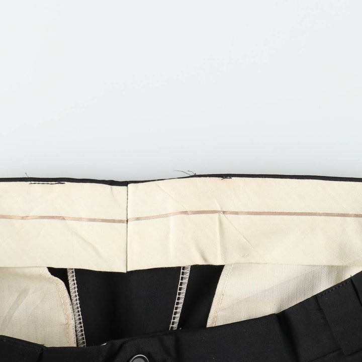 FRANCO TASSI Two-Pleat Slacks, Made in Canada, Men's Size W31 (approx.), Vintage polyester black type Vintage Second Hand