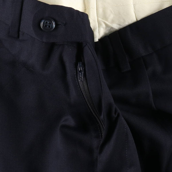 Plain, single-pleat wool trousers/slacks, made in Canada, men's size W36 (approx.), vintage. wool navy blue type Vintage Second Hand