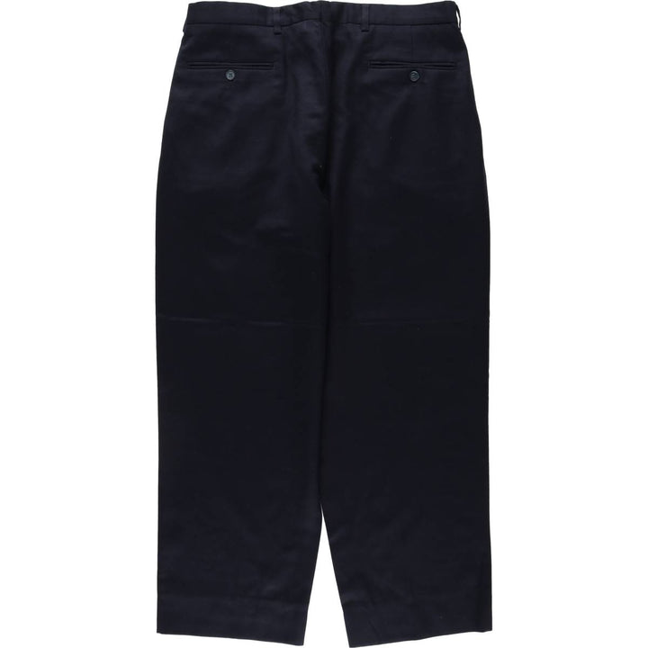 Protocol Three-Pleat Wool Trousers, Men's Size W36 (approx.), Vintage wool navy blue type Vintage Second Hand