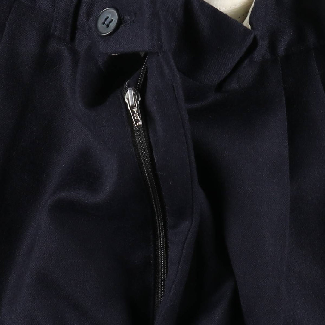 Protocol Three-Pleat Wool Trousers, Men's Size W36 (approx.), Vintage wool navy blue type Vintage Second Hand