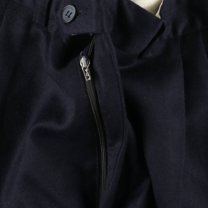 Protocol Three-Pleat Wool Trousers, Men's Size W36 (approx.), Vintage wool navy blue type Vintage Second Hand