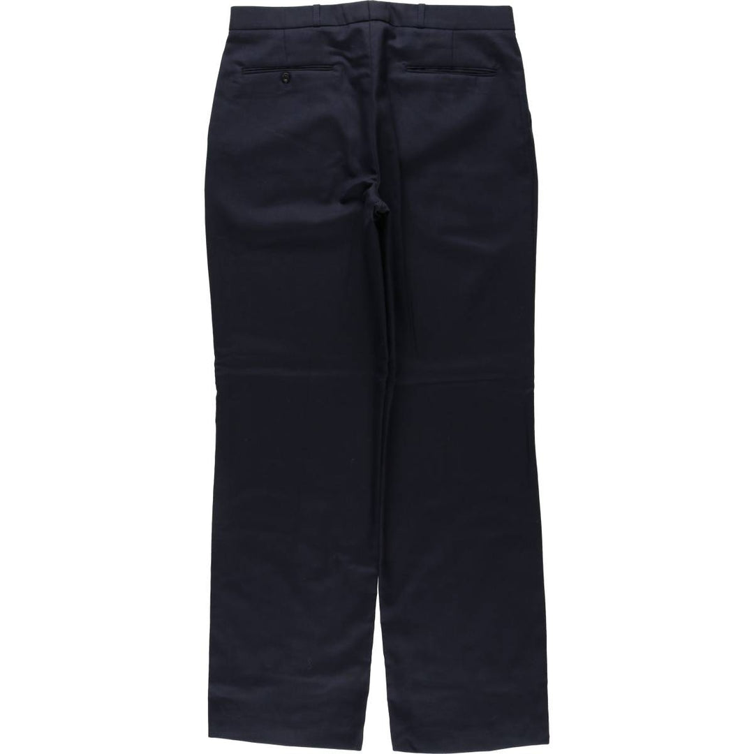 FELLINI Two-Pleat Wool Trousers, Made in Canada, Men's Size W35 (approx.), Vintage wool navy blue type Vintage Second Hand