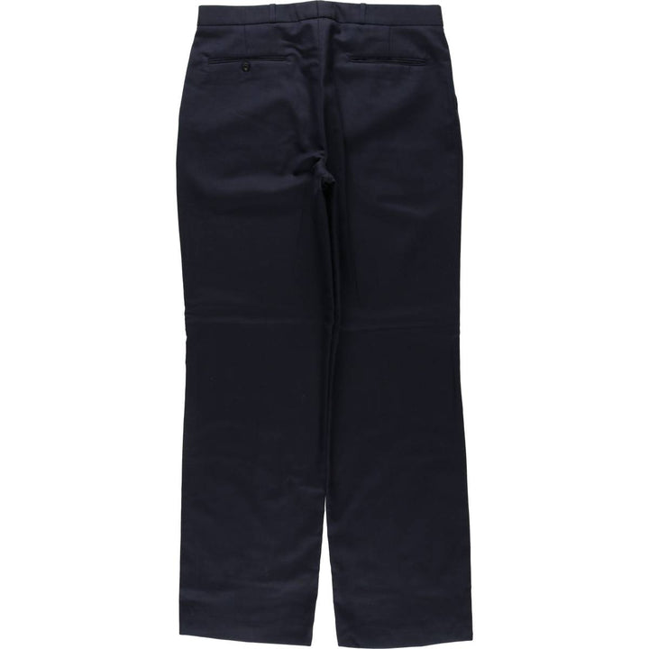FELLINI Two-Pleat Wool Trousers, Made in Canada, Men's Size W35 (approx.), Vintage wool navy blue type Vintage Second Hand
