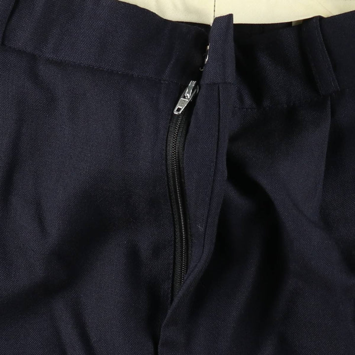 FELLINI Two-Pleat Wool Trousers, Made in Canada, Men's Size W35 (approx.), Vintage wool navy blue type Vintage Second Hand
