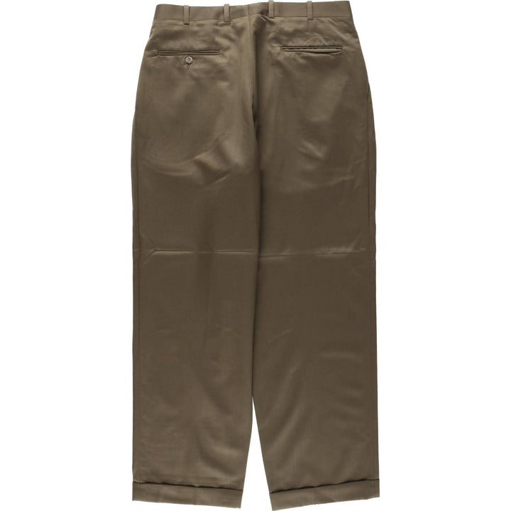 Nordstrom three-pleat wool trousers, made in the USA, men's size W34 (approx.), vintage. wool brown type Vintage Second Hand