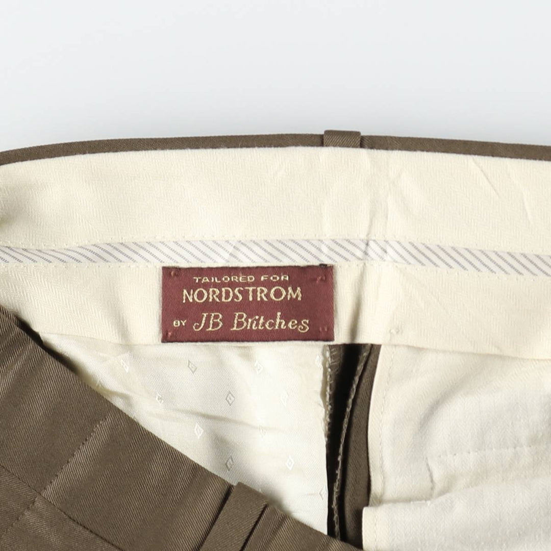 Nordstrom three-pleat wool trousers, made in the USA, men's size W34 (approx.), vintage. wool brown type Vintage Second Hand