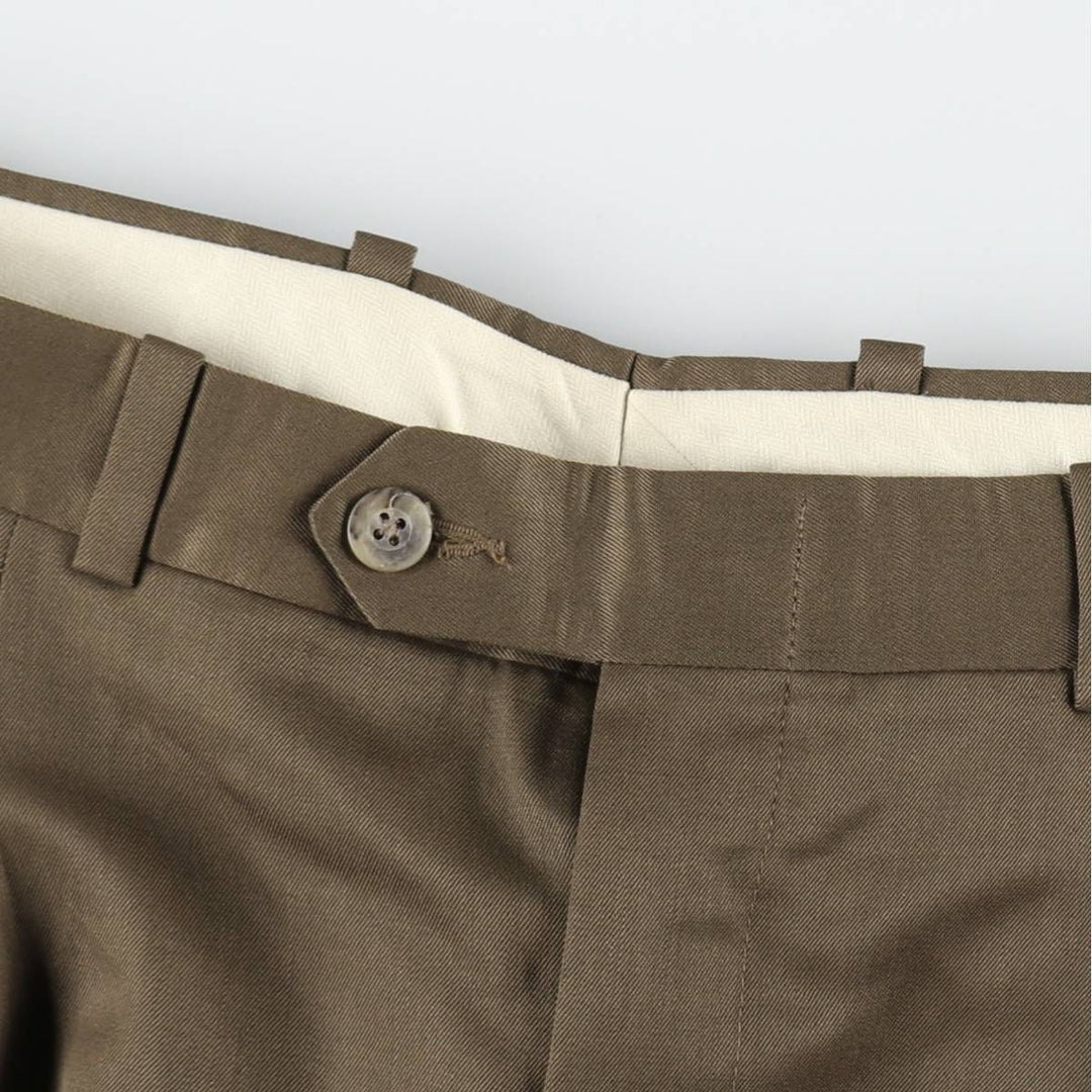 Nordstrom three-pleat wool trousers, made in the USA, men's size W34 (approx.), vintage. wool brown type Vintage Second Hand