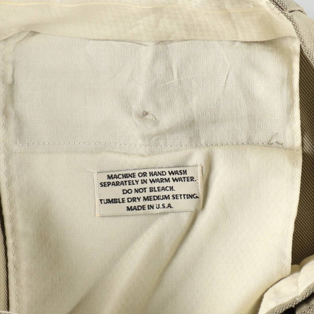 Berle TAIL ORED Three-Pleat Slacks Pants, Made in USA, Men's W34 (approx.), Vintage unclear beige type brown Vintage Second Hand