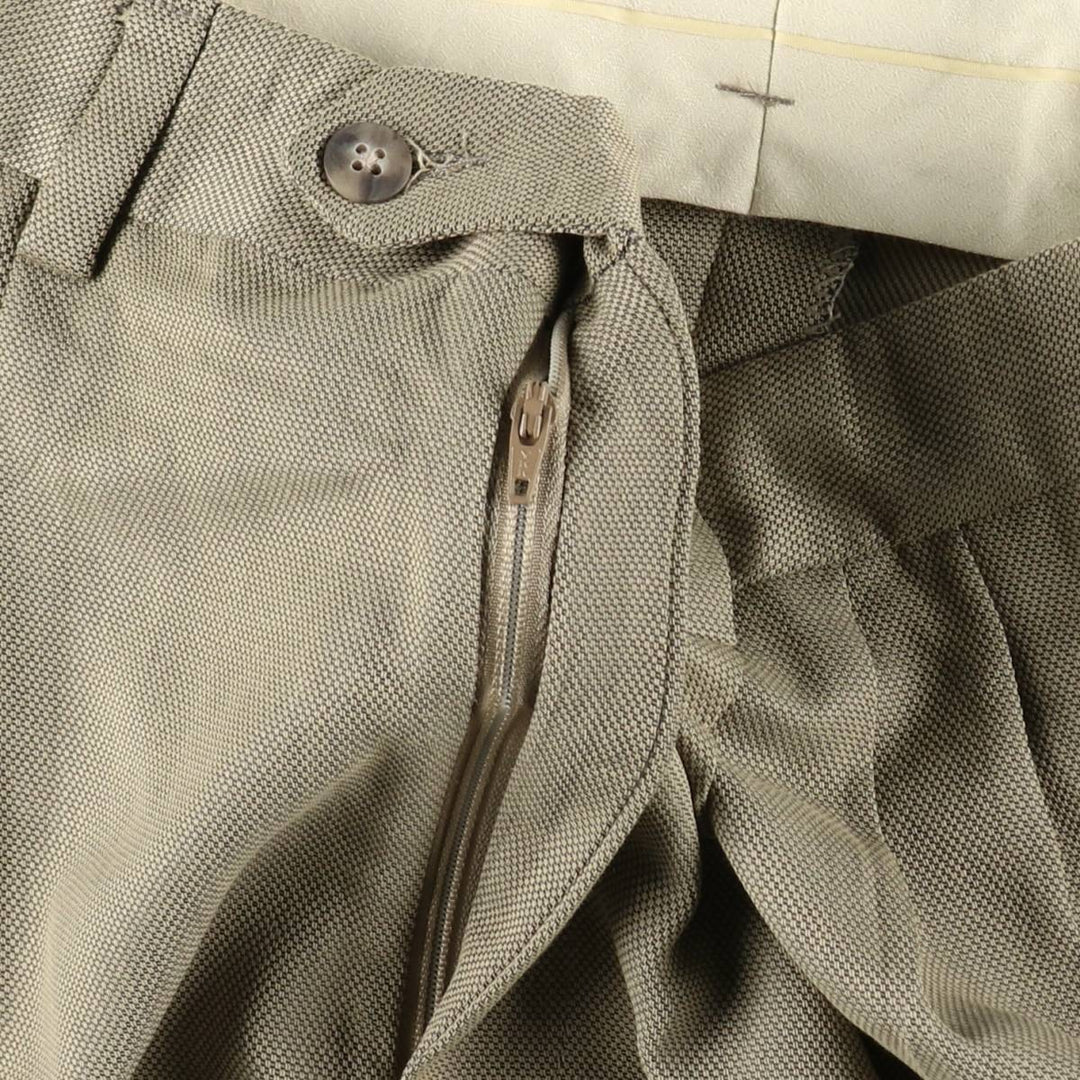 Berle TAIL ORED Three-Pleat Slacks Pants, Made in USA, Men's W34 (approx.), Vintage unclear beige type brown Vintage Second Hand