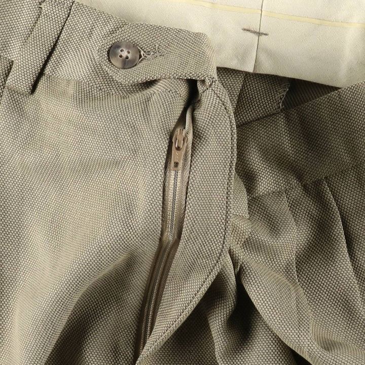 Berle TAIL ORED Three-Pleat Slacks Pants, Made in USA, Men's W34 (approx.), Vintage unclear beige type brown Vintage Second Hand
