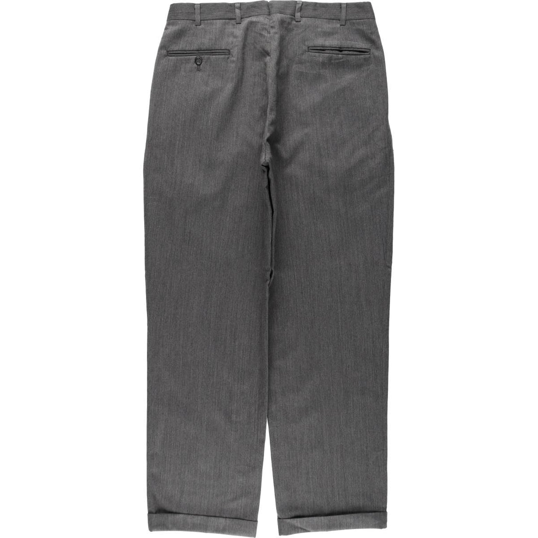 NORDSTROM Two-Pleat Wool Trousers, Made in USA, Men's Size W34 (approx.) wool gray type Vintage Second Hand