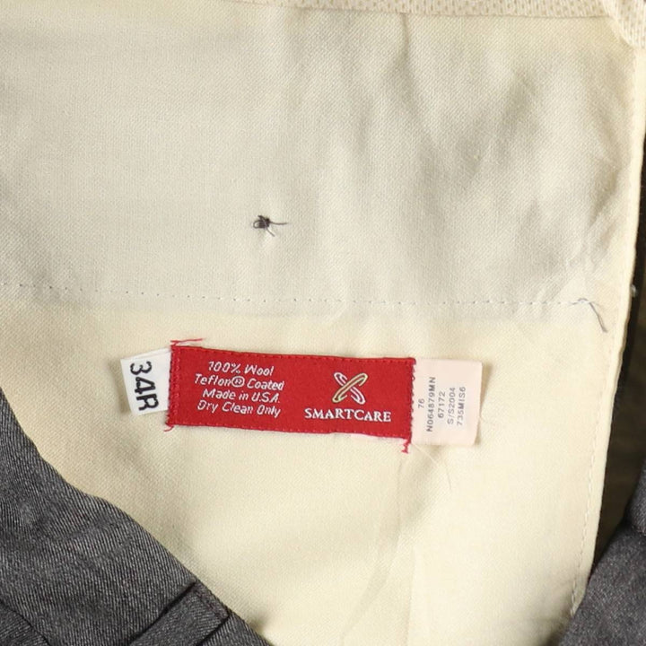 NORDSTROM Two-Pleat Wool Trousers, Made in USA, Men's Size W34 (approx.) wool gray type Vintage Second Hand