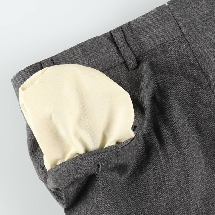 NORDSTROM Two-Pleat Wool Trousers, Made in USA, Men's Size W34 (approx.) wool gray type Vintage Second Hand