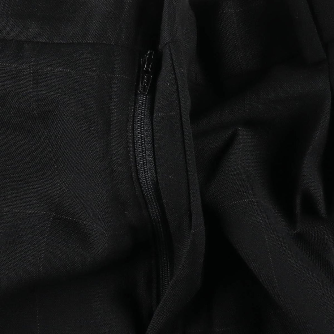 Check Pattern Two-Pleat Wool Trousers, Made in USA, Men's Size W36 (approx.) wool black type Vintage Second Hand