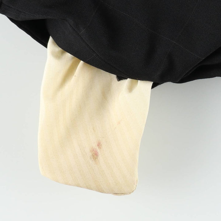 Check Pattern Two-Pleat Wool Trousers, Made in USA, Men's Size W36 (approx.) wool black type Vintage Second Hand