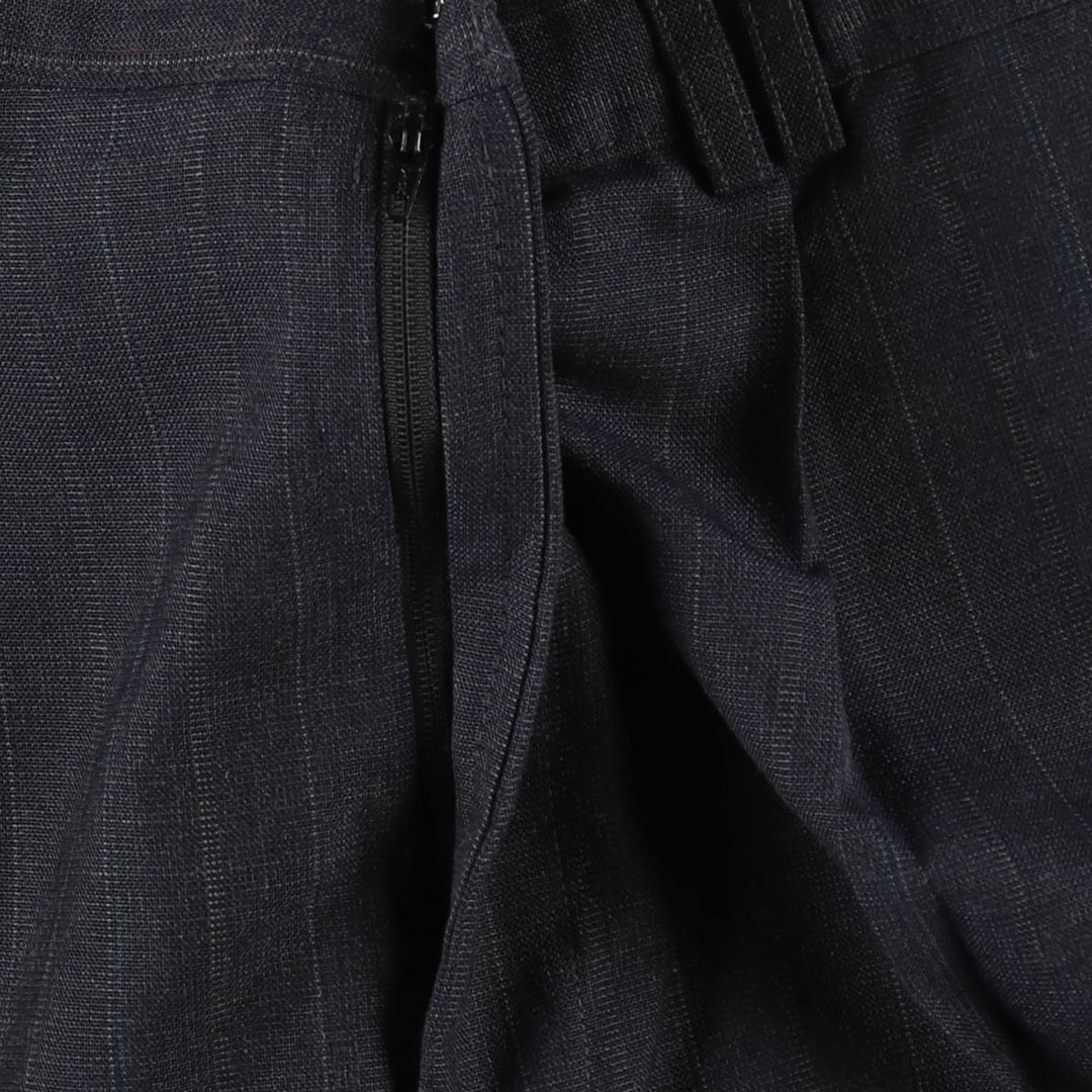 Gallery Stripe Pattern Two-Pleat Slacks Pants, Made in USA, Men's W32 (approx.), Vintage polyester gray type Vintage Second Hand
