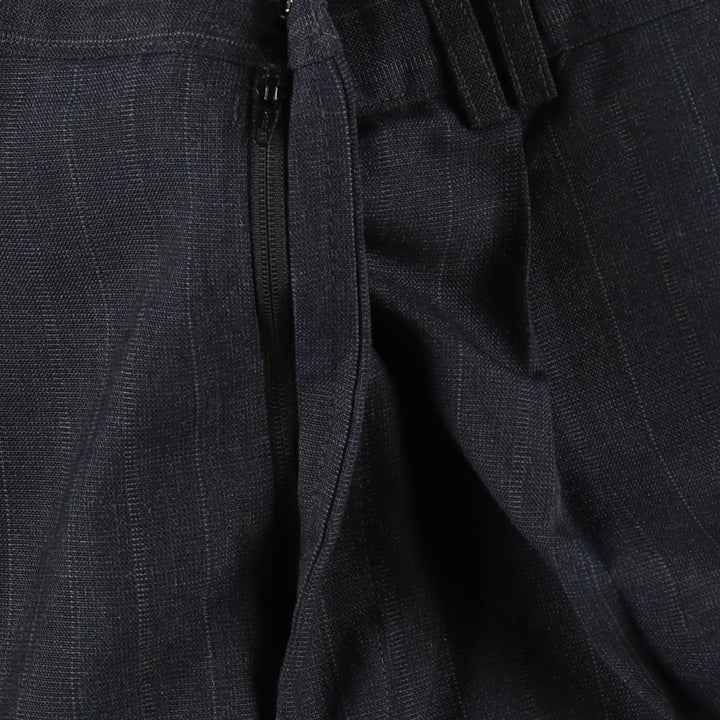 Gallery Stripe Pattern Two-Pleat Slacks Pants, Made in USA, Men's W32 (approx.), Vintage polyester gray type Vintage Second Hand