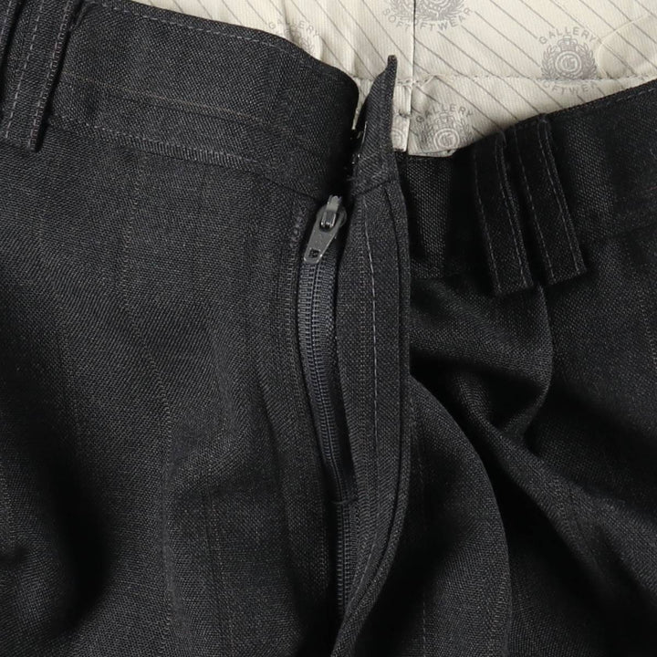Gallery Stripe Pattern Two-Pleat Slacks, Made in USA, Men's Size W30 (approx.), Vintage polyester gray type Vintage Second Hand