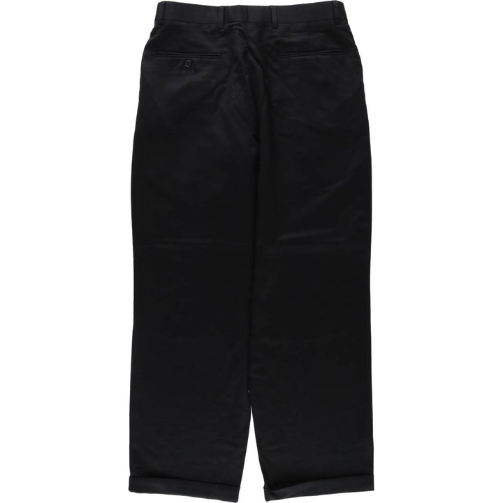 Perry Ellis PORTFOLIO Two-Pleat Wool Trousers, Men's W32 (approx.), Vintage wool black type Vintage Second Hand