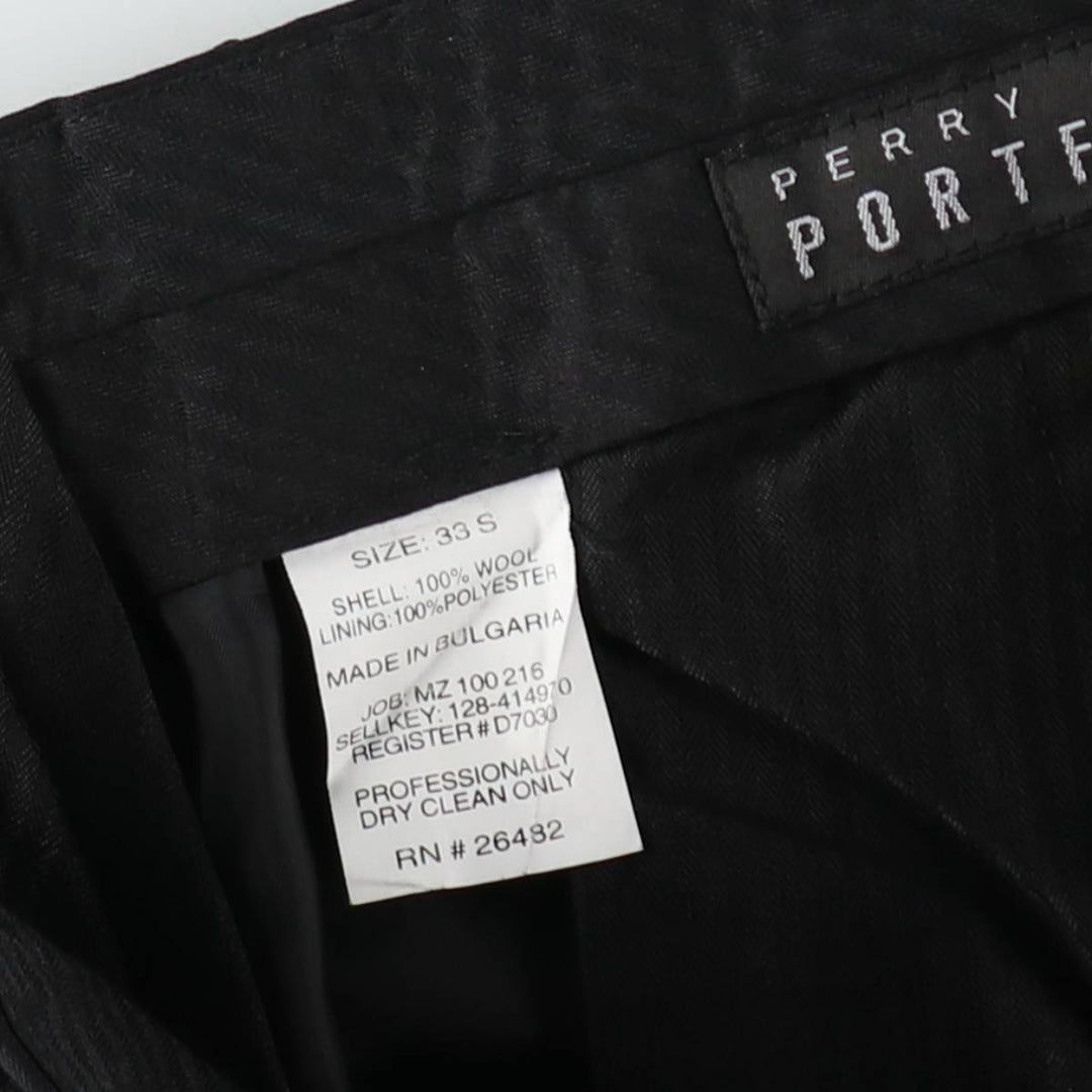 Perry Ellis PORTFOLIO Two-Pleat Wool Trousers, Men's W32 (approx.), Vintage wool black type Vintage Second Hand