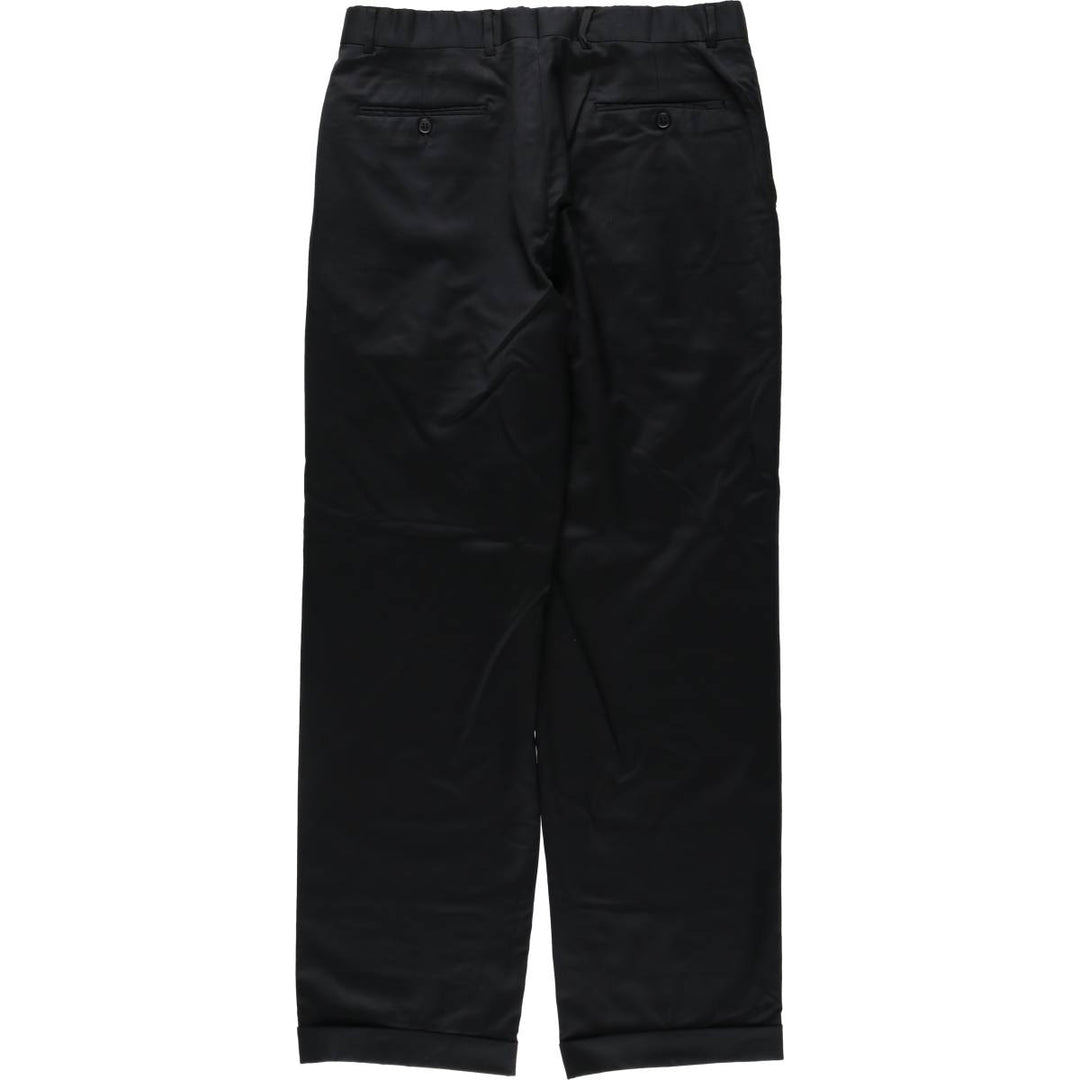 PARK HALL One-tuck wool trousers/slacks, made in Canada, men's size W34 (approx.) wool black type Vintage Second Hand