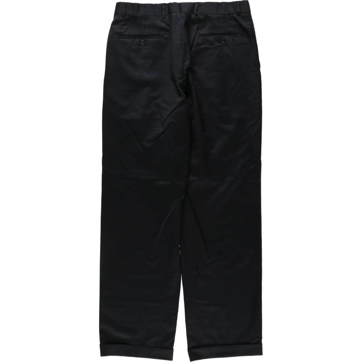 PARK HALL One-tuck wool trousers/slacks, made in Canada, men's size W34 (approx.) wool black type Vintage Second Hand