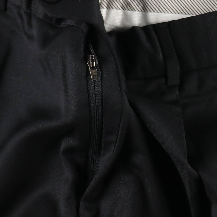 PARK HALL One-tuck wool trousers/slacks, made in Canada, men's size W34 (approx.) wool black type Vintage Second Hand