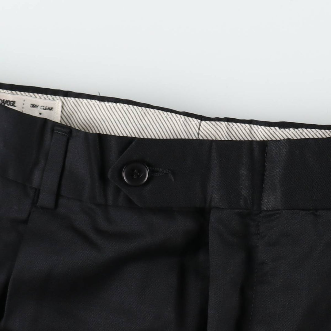 PARK HALL One-tuck wool trousers/slacks, made in Canada, men's size W34 (approx.) wool black type Vintage Second Hand