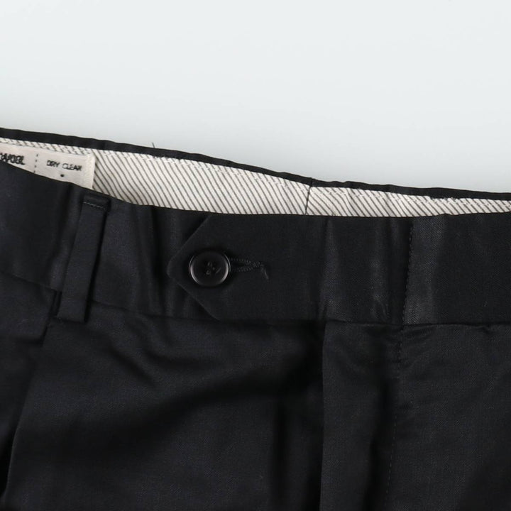 PARK HALL One-tuck wool trousers/slacks, made in Canada, men's size W34 (approx.) wool black type Vintage Second Hand