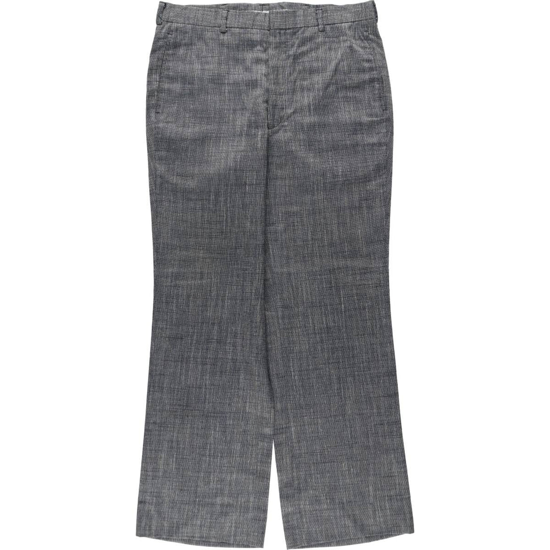 Palm Beach Kasuri Pattern Slacks Pants Men's W35 (approx.) Vintage unclear gray type Vintage Second Hand