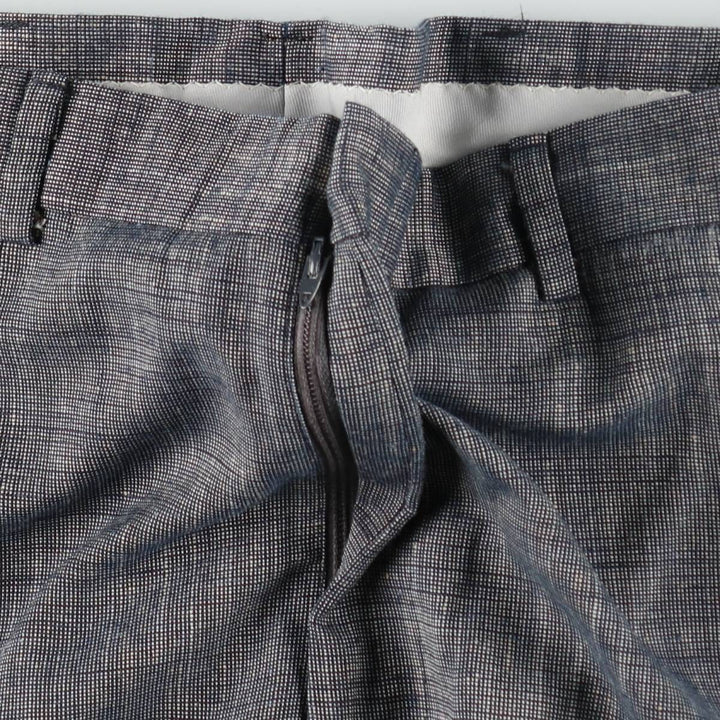 Palm Beach Kasuri Pattern Slacks Pants Men's W35 (approx.) Vintage unclear gray type Vintage Second Hand