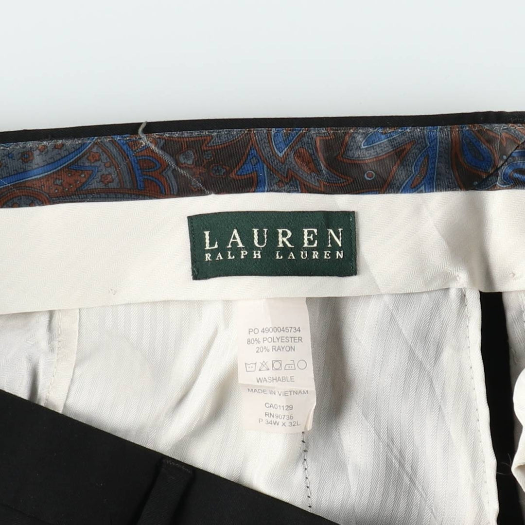 Ralph Lauren LAUREN Lauren slacks pants for men, equivalent to W35 polyester black type Vintage Second Hand