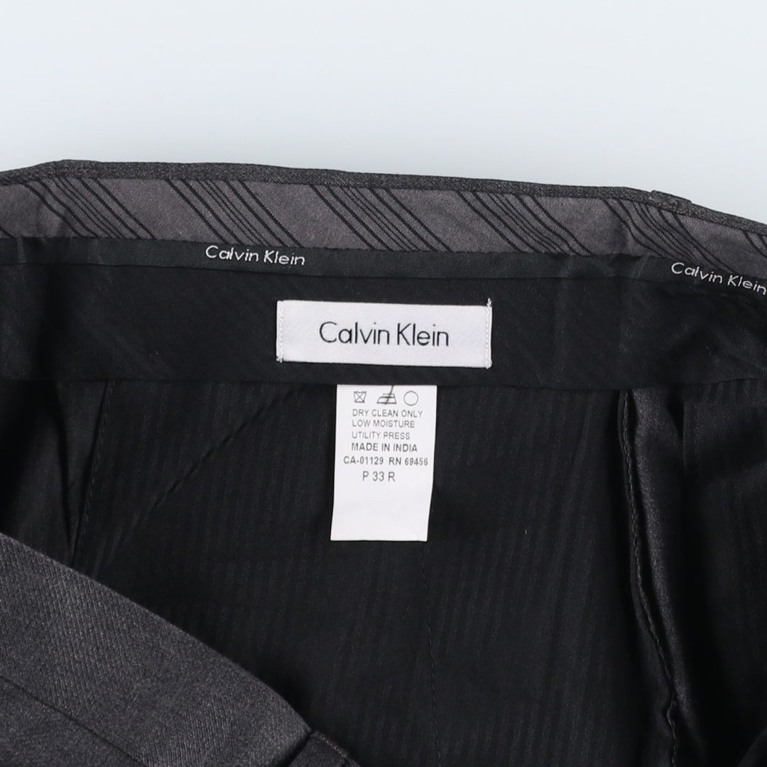 Calvin Klein wool trousers/slacks for men, size W34 (approx.) wool gray type Vintage Second Hand
