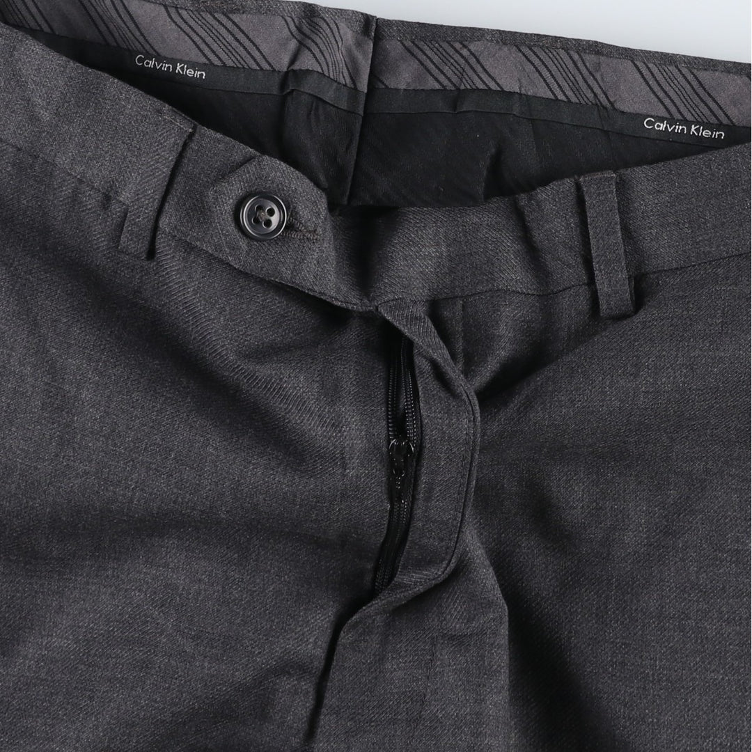 Calvin Klein wool trousers/slacks for men, size W34 (approx.) wool gray type Vintage Second Hand