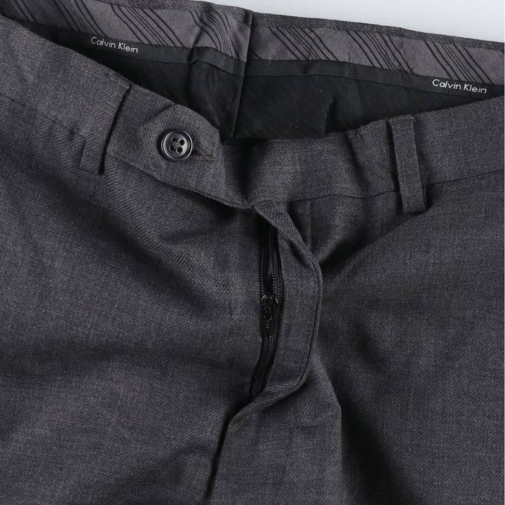 Calvin Klein wool trousers/slacks for men, size W34 (approx.) wool gray type Vintage Second Hand