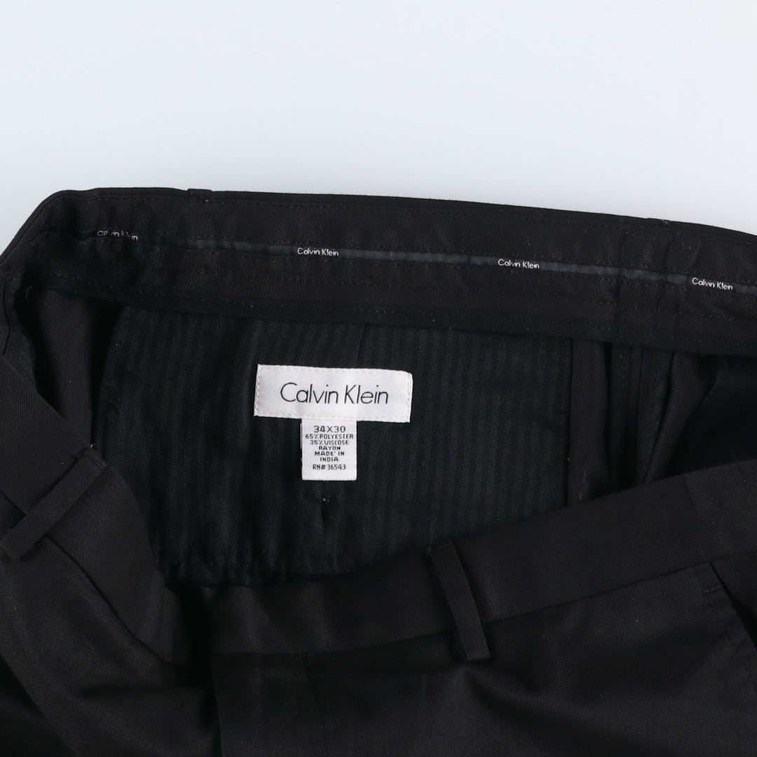 Calvin Klein Slacks Pants for Men, W35 polyester black type Vintage Second Hand