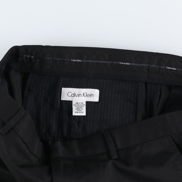 Calvin Klein Slacks Pants for Men, W35 polyester black type Vintage Second Hand