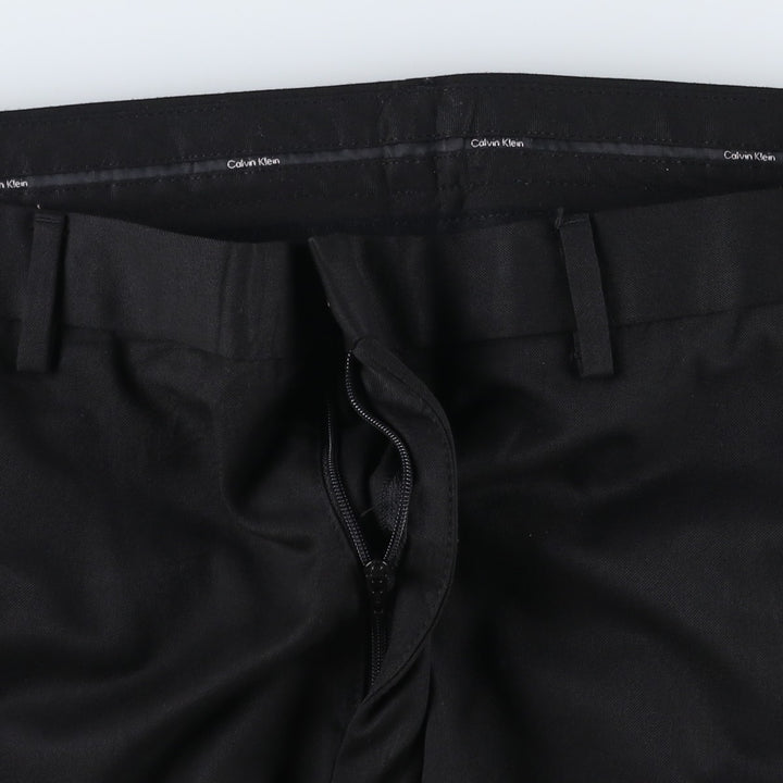 Calvin Klein Slacks Pants for Men, W35 polyester black type Vintage Second Hand